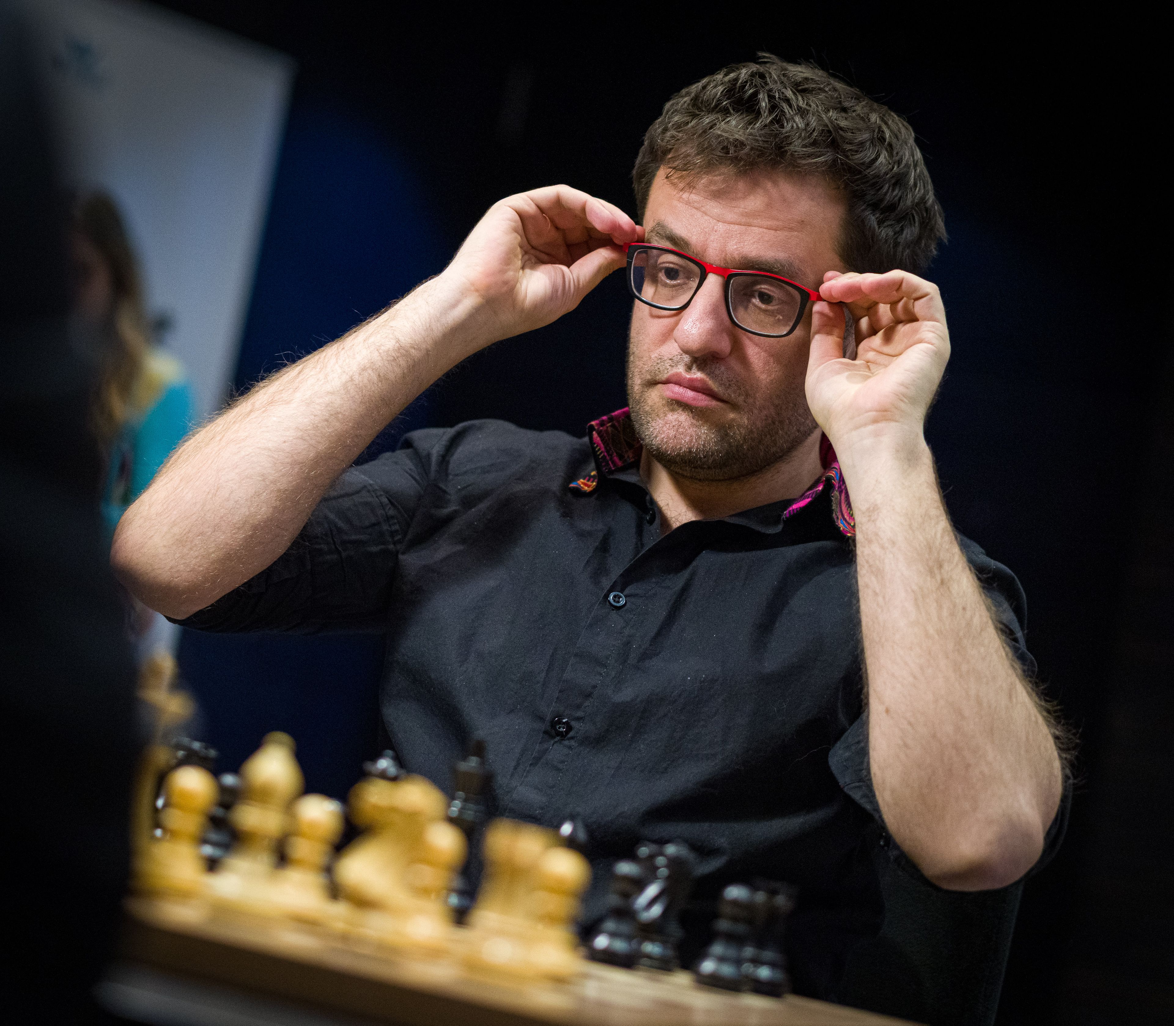 Photo: Lennart Ootes - Levon Aronian playing the WR Chess Masters