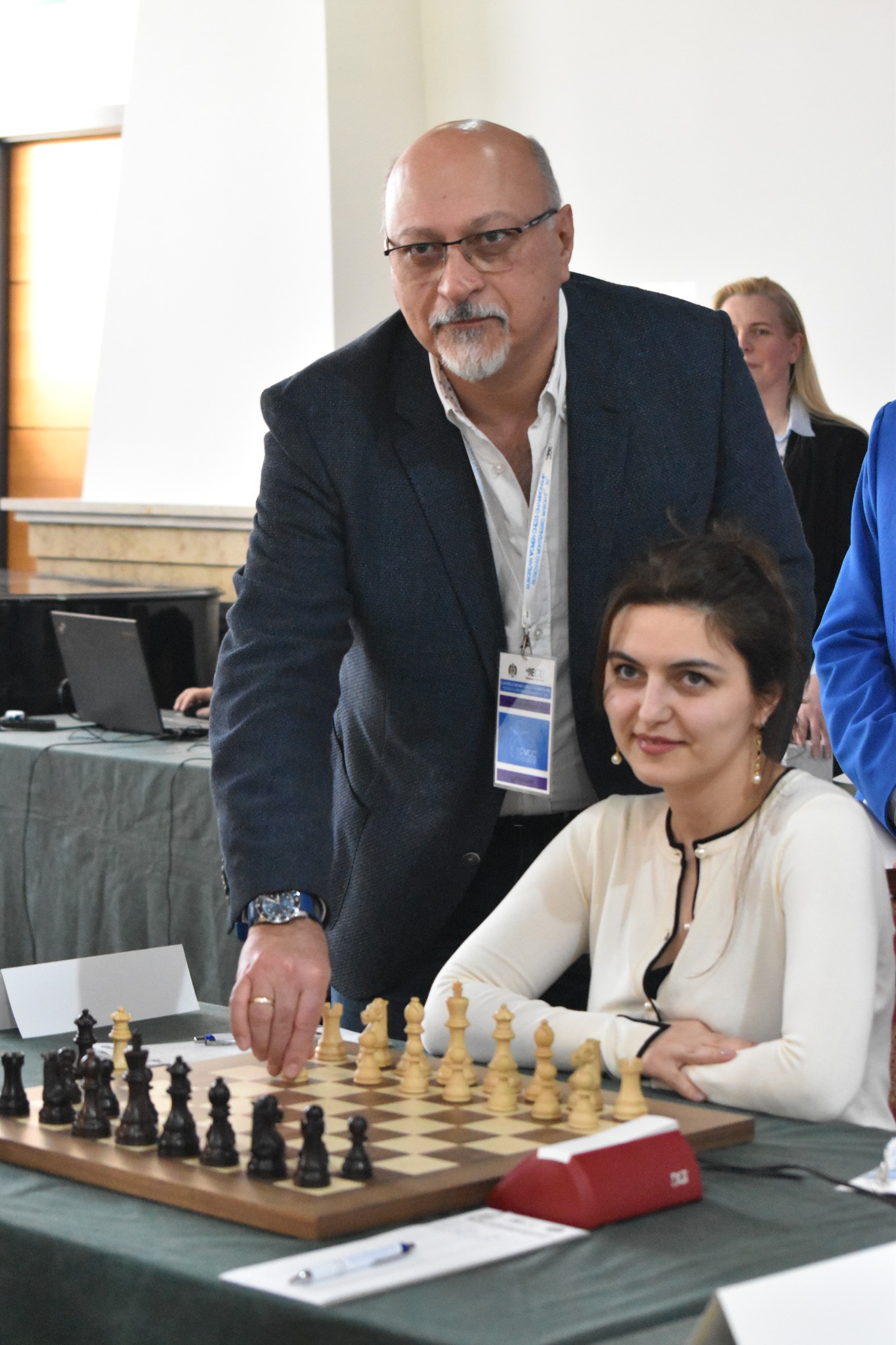 European Women's Chess Championship 2023 - Khotenashvili Bella and Zurab Azmaiparashvili