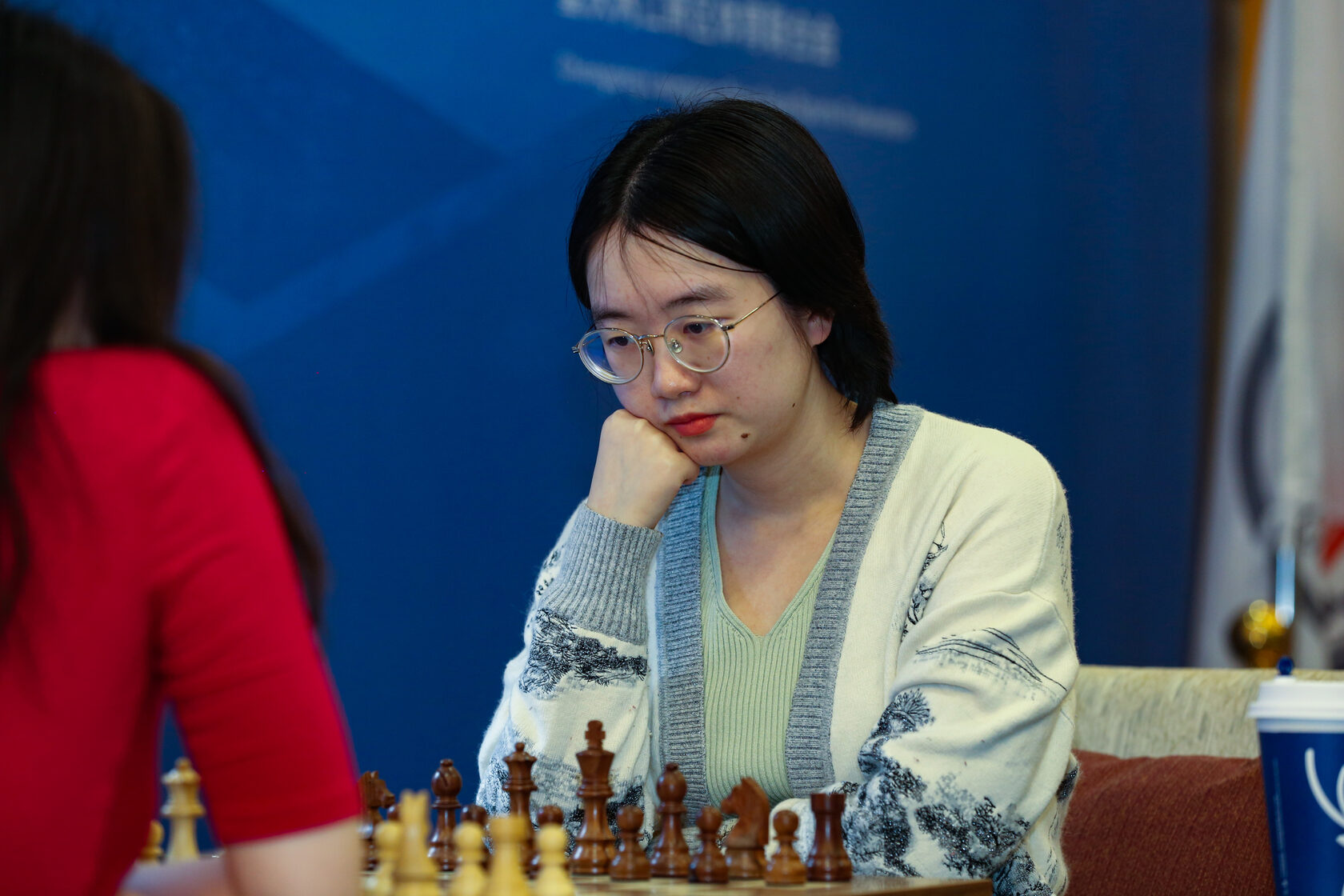 Lei Tingjie shows her victory in Game 4 vs Anna Muzychuk