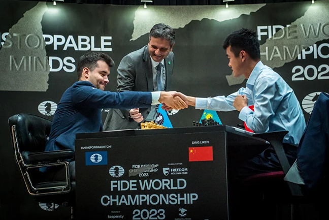 Ding Liren Strikes In Game 4 of FIDE World Championship 